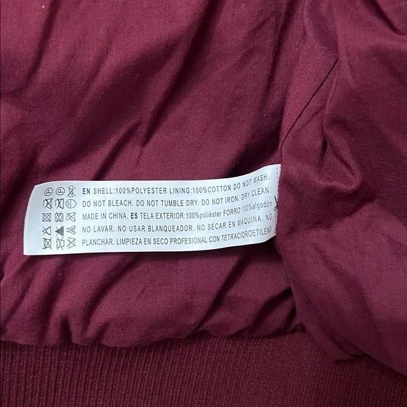 Forever 21 Burgundy Faux Fur Bomber Jacket - Picture 8 of 9